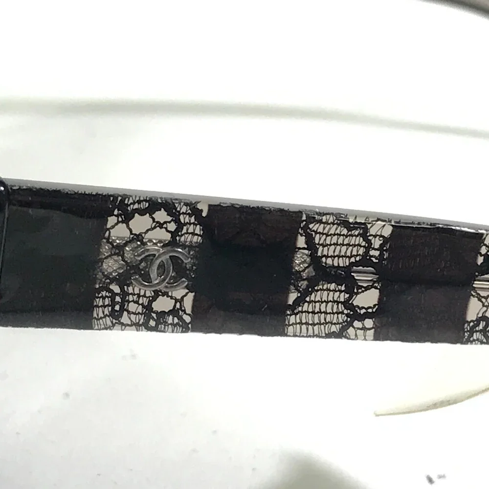 Chanel Sunglasses 5296 c.501/S8 Black Clear Lace Frames w/ Gray Polarized Lenses